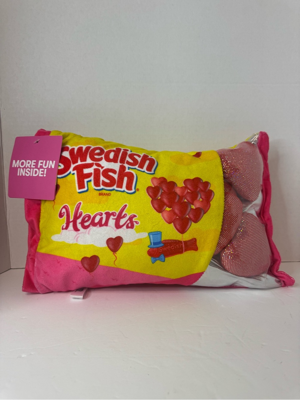 Iscream Valentine Swedish Fish Hearts Package Plush Pillow Set For Kids Ages 3+